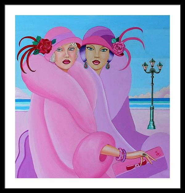 Sharon Tatem Fashion LLC - Wholesale Art Print - Palm Beach Pink Ladies - Framed Print28
