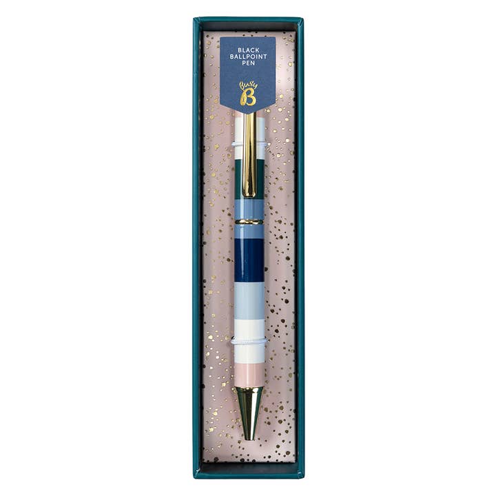Busy B - Wholesale Pen - Ballpoint Pen - Stripe, Black Ink, Presentation Box, Desktop