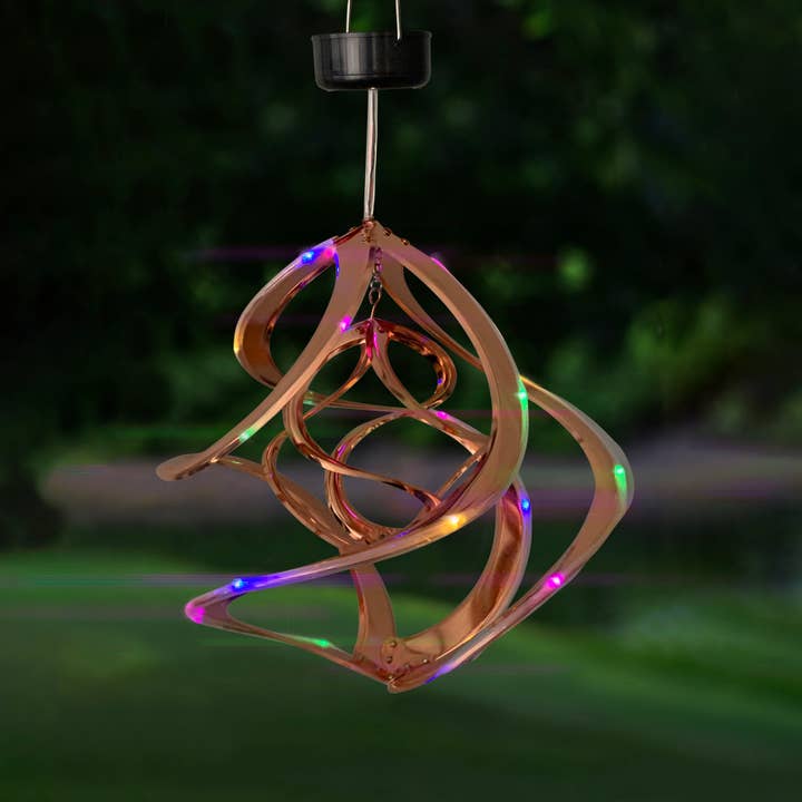 Copper Double Helix LED Cosmix Garden Spinner for wholesale by RCS Gifts