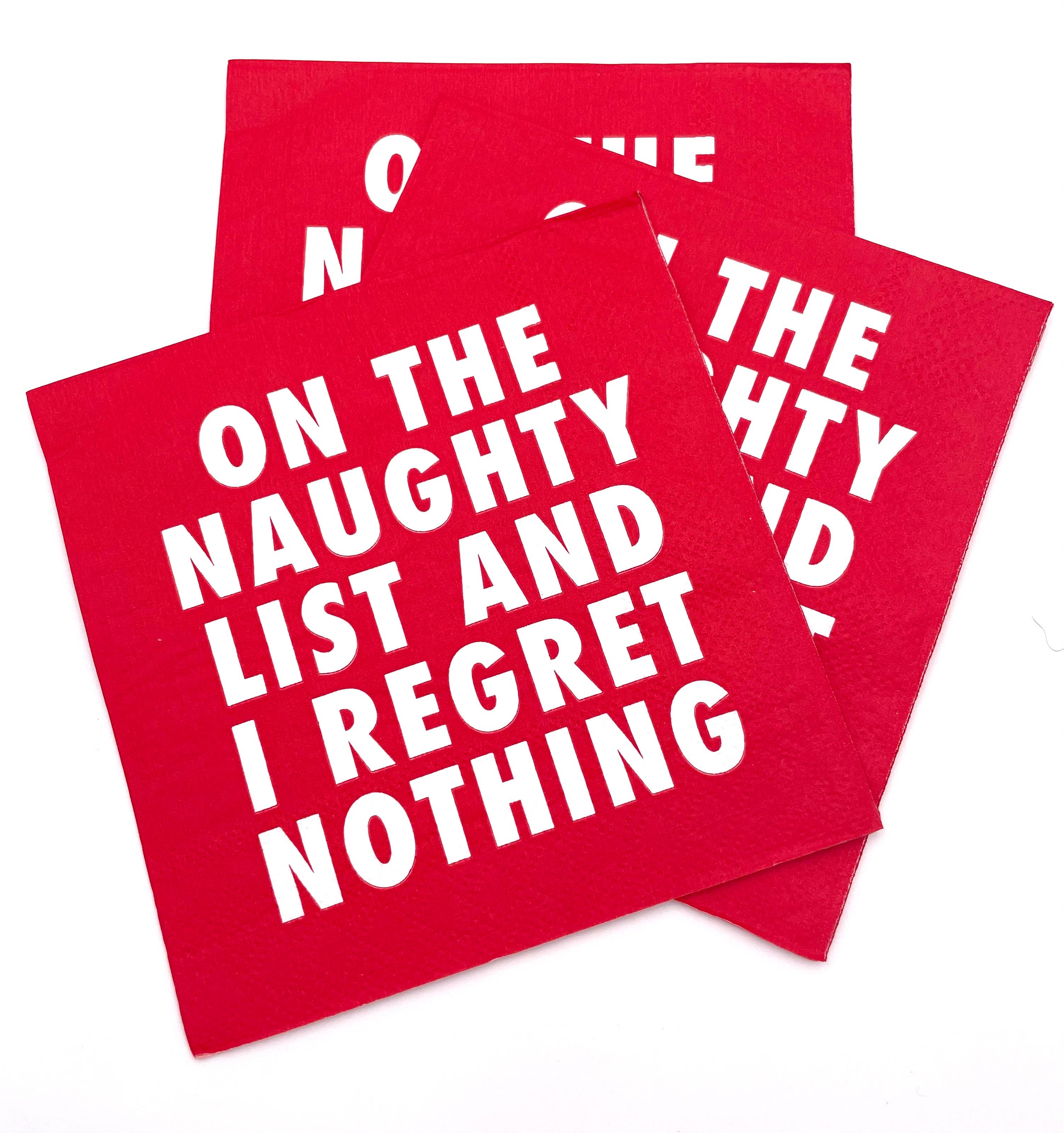 soiree-sisters - Wholesale Disposable Napkin - Christmas Cocktail Funny Napkins | I Regret Nothing2