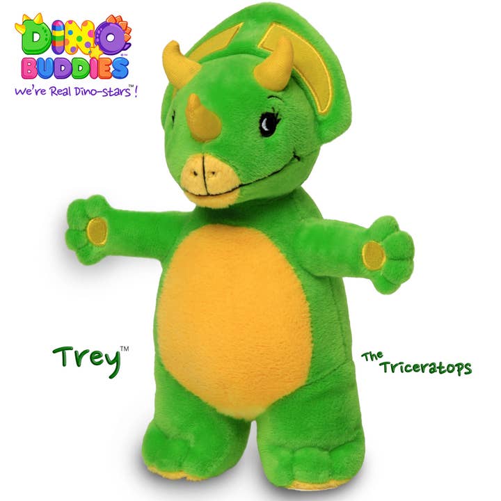DINO-BUDDIES® Plys - TREY - Triceratops for engroshandel hos Dino Buddies