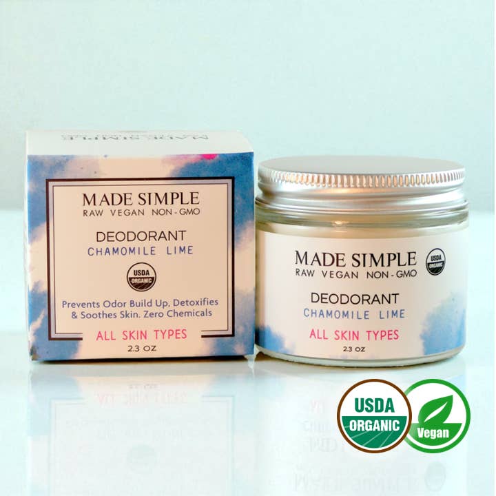 Chamomile Lime Deodorant - Certified Organic & Vegan for wholesale by Made Simple Skin Care
