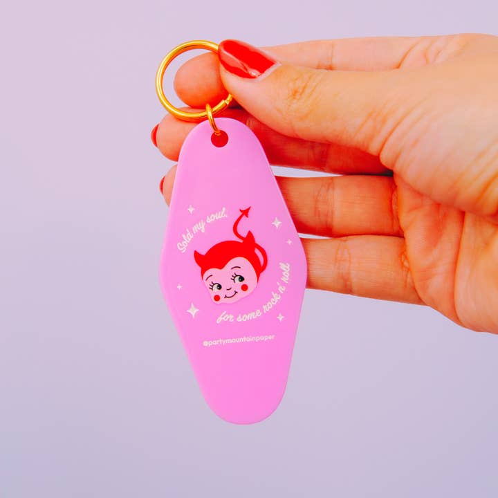 Party Mountain Paper co. - Wholesale Keychain - Unisex - Sold My Soul Motel Tag Keychain | Last Chance