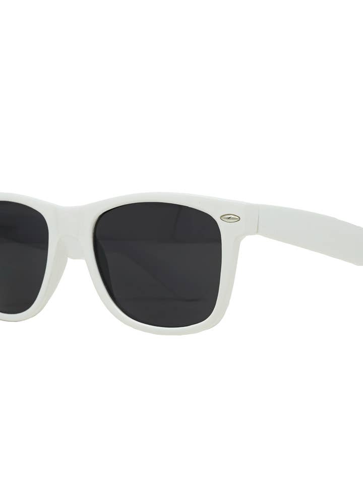 Lunettes de soleil Party, unies, blanches pour la vente par Funky Junque