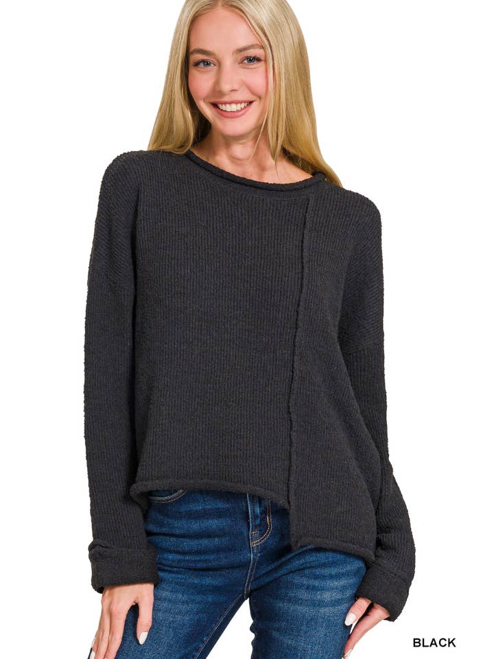 42POPS - Wholesale Knit Sweater - Women's - '._ Asymmetric Hem Sweater1