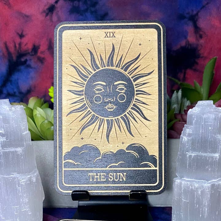 19 | The Sun Wooden Tarot Card | Major Arcana for wholesale by Kraftmir