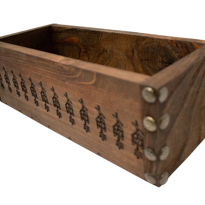 Scatola Foderata in Pelle di Coniglio con Bindrune di Odino per la vendita all'ingrosso da parte di Oreamnos Oddities