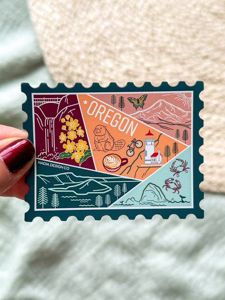 Oregon Stamp Magnet for wholesale by Nadia Design Co