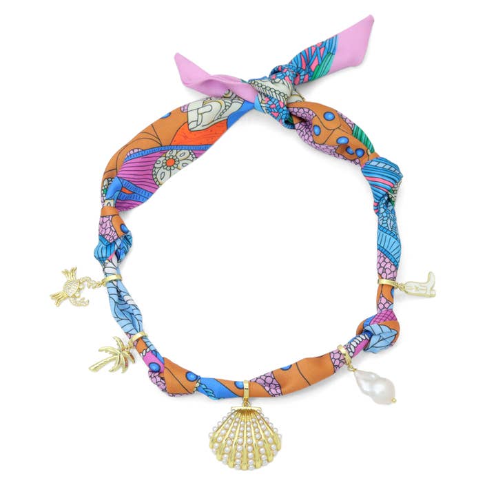 BestBeads&Beyond - Wholesale Pendant/Charm Necklace - Convertible Scarf Necklace, Adjustable Silk Scarf nkl, EF80813