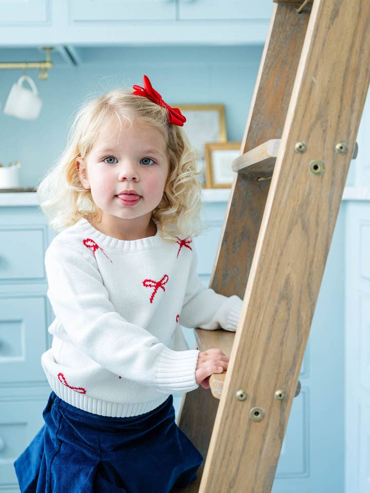 Ruth and Ralph - Wholesale Knit Sweater - Kids - Red and White Bows Sarah Sweater4