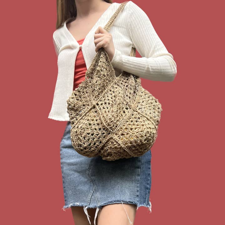 Hemp Crocheted Market Bag for wholesale by Intertwined: Handmade for Good