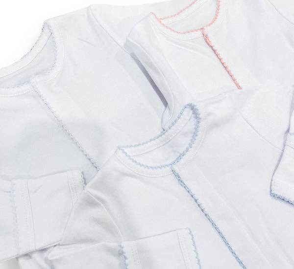 Southern Proper Blanks - Vente Barboteuse – bébé - Chaussons bébés classiques avec bordure picot2