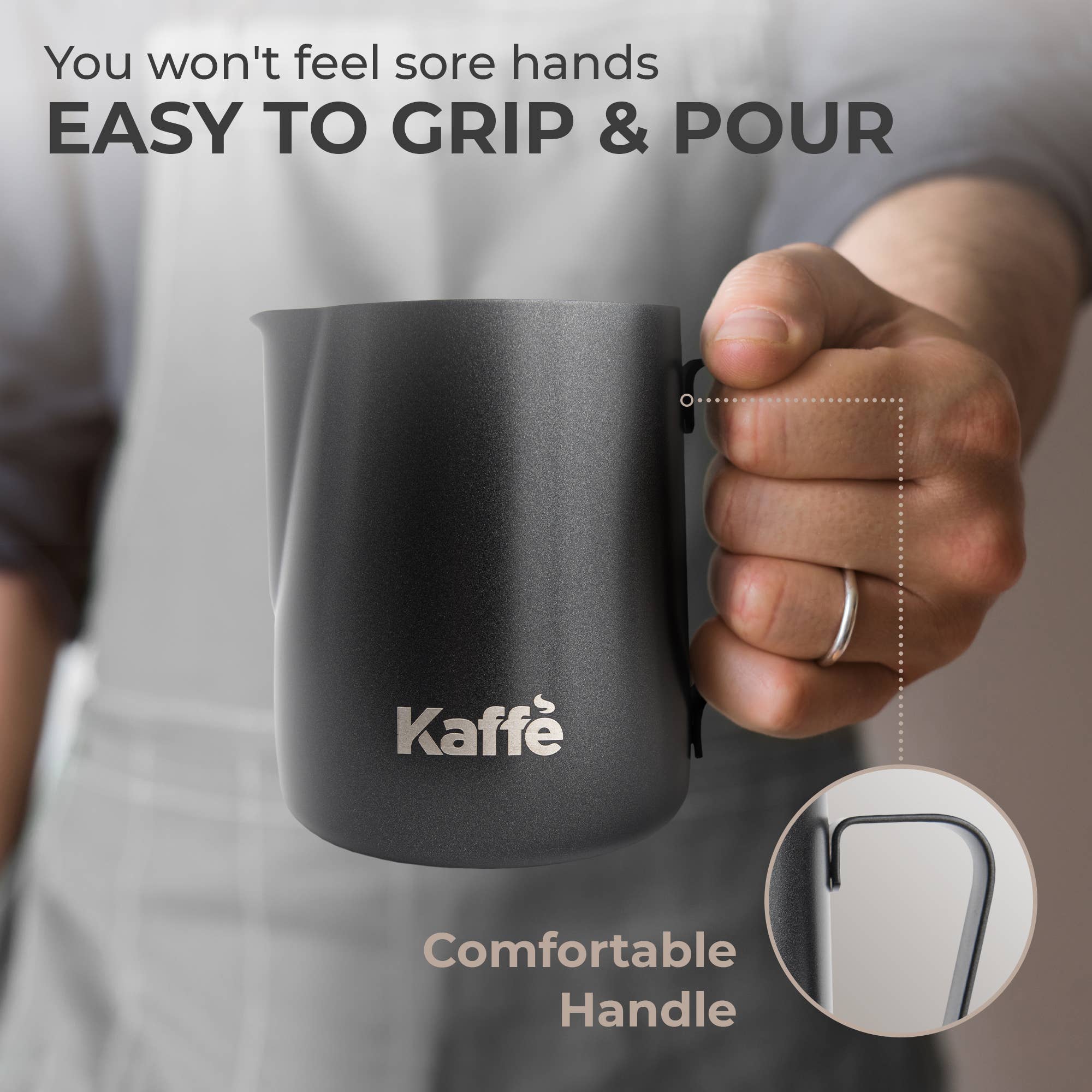 Kaffe – Großhandel Krug – Kaffe Milchschaumkrug aus Edelstahl, 20 Unzen4