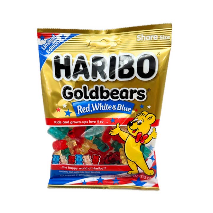 I Got Your Candy - Wholesale Gummy - Haribo Red, White & Blue Goldbears 4oz - 12ct