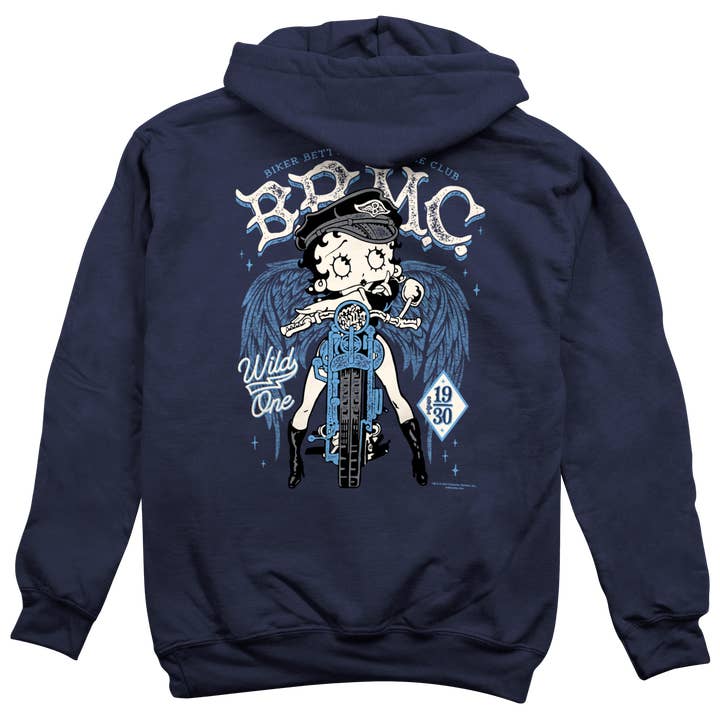 Biker Betty Motorcycle Club Hoodie, Betty Boop Hooded Sweatshirt for wholesale by Artopia