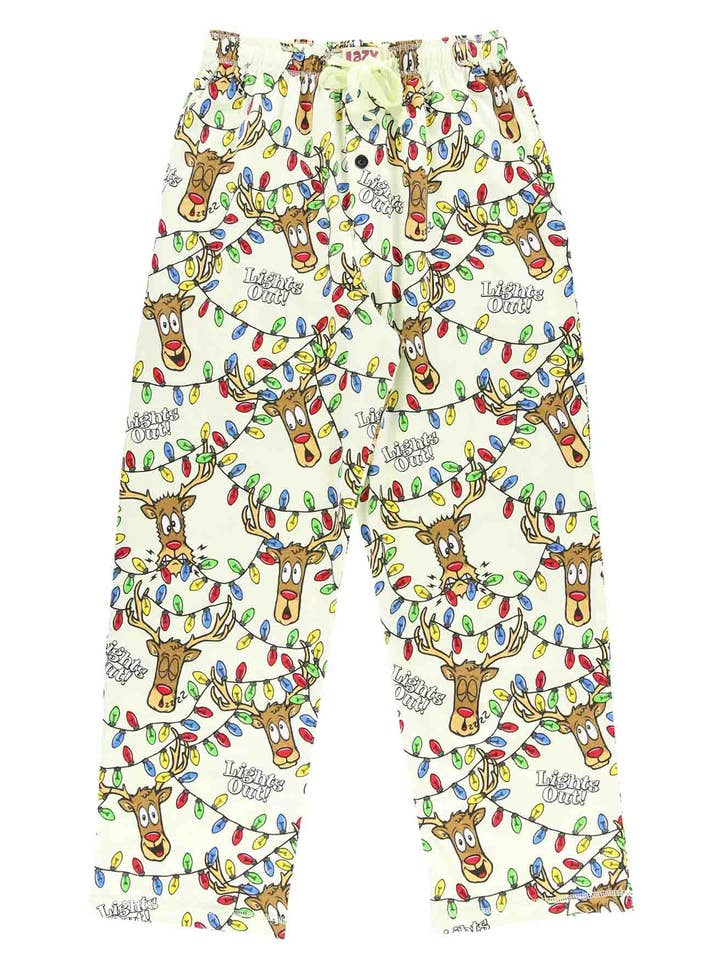 Pantaloni del pigiama da uomo verdi Lights Out per la vendita all'ingrosso da parte di Lazy One