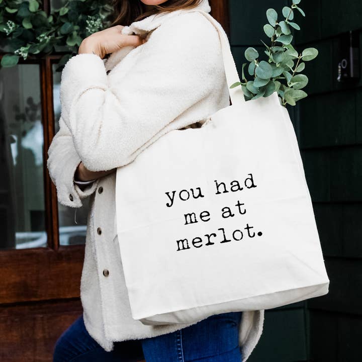 Moonlight Makers – wholesale Tote bag – Unisex – You Had Me at Merlot - Canvas Tote Bag - Wine, Wine Lover2
