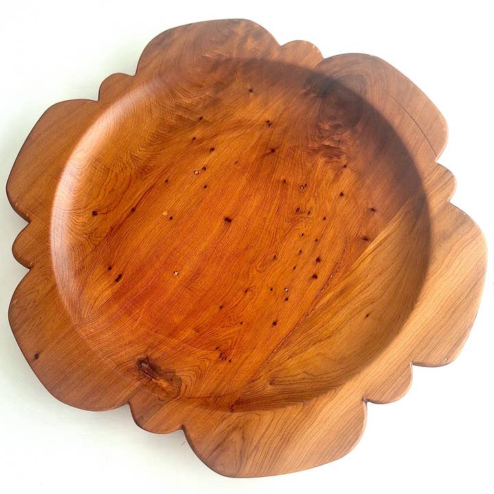 JUSTINE rond thuja houten dienblad 40cm voor wholesale door Lalla De Moulati