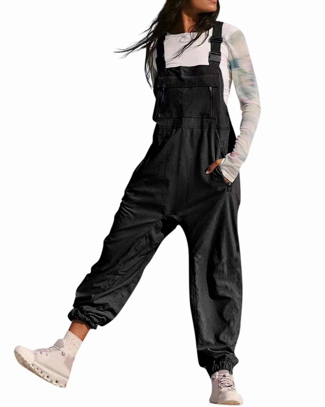 HIDDENBRAND - Wholesale Jumpsuit - Women's - Cargo Bib Chic Casual Legging Jumpsuit0