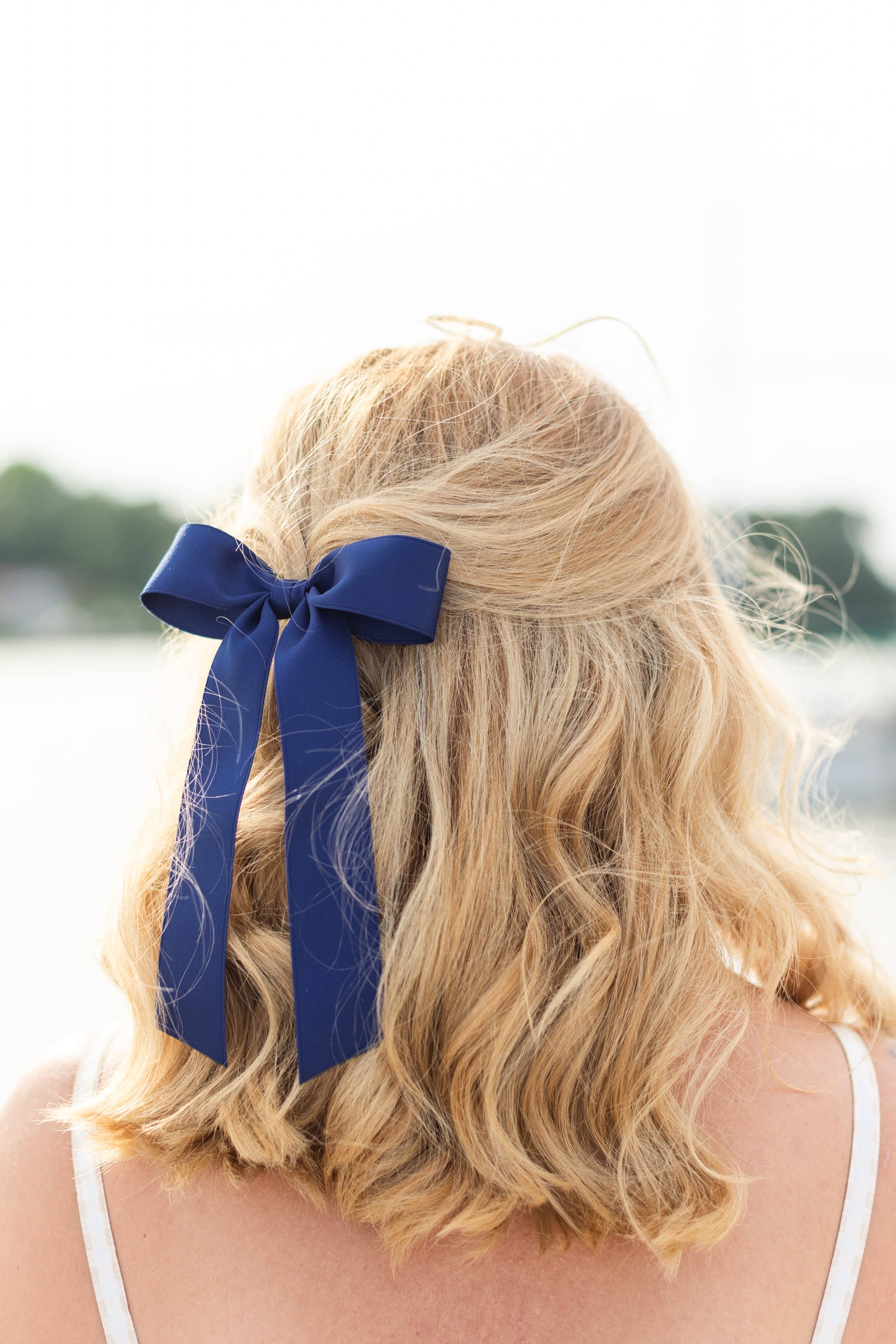 Grace & Grandeur - Wholesale Hair Bow - Women's - Medium Matte Satin Hair Bow Barrette | Florence Bow34