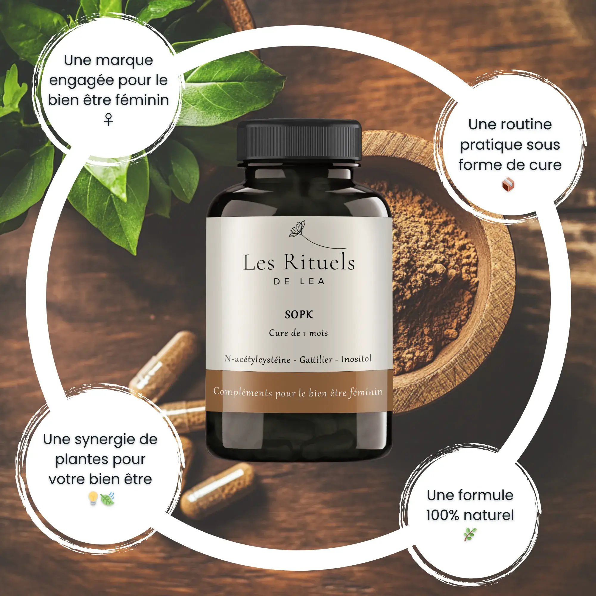 Les Rituels de Léa - Vendita all'ingrosso Vitamine/integratori orali - PCOS - N-acetilcisteina, Omega-3, Inositolo e Agnocasto2