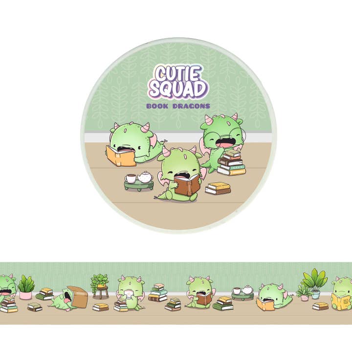 Book Dragons 2025 – Sød drage-washi-tape 10 m for engroshandel hos CutieSquad