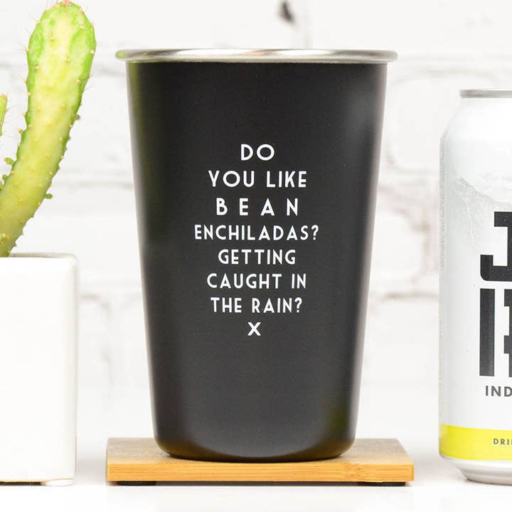 Do you like bean enchiladas?... Wrong Lyrics Pint Glass. Case Pack of 6 for wholesale by Meriwether