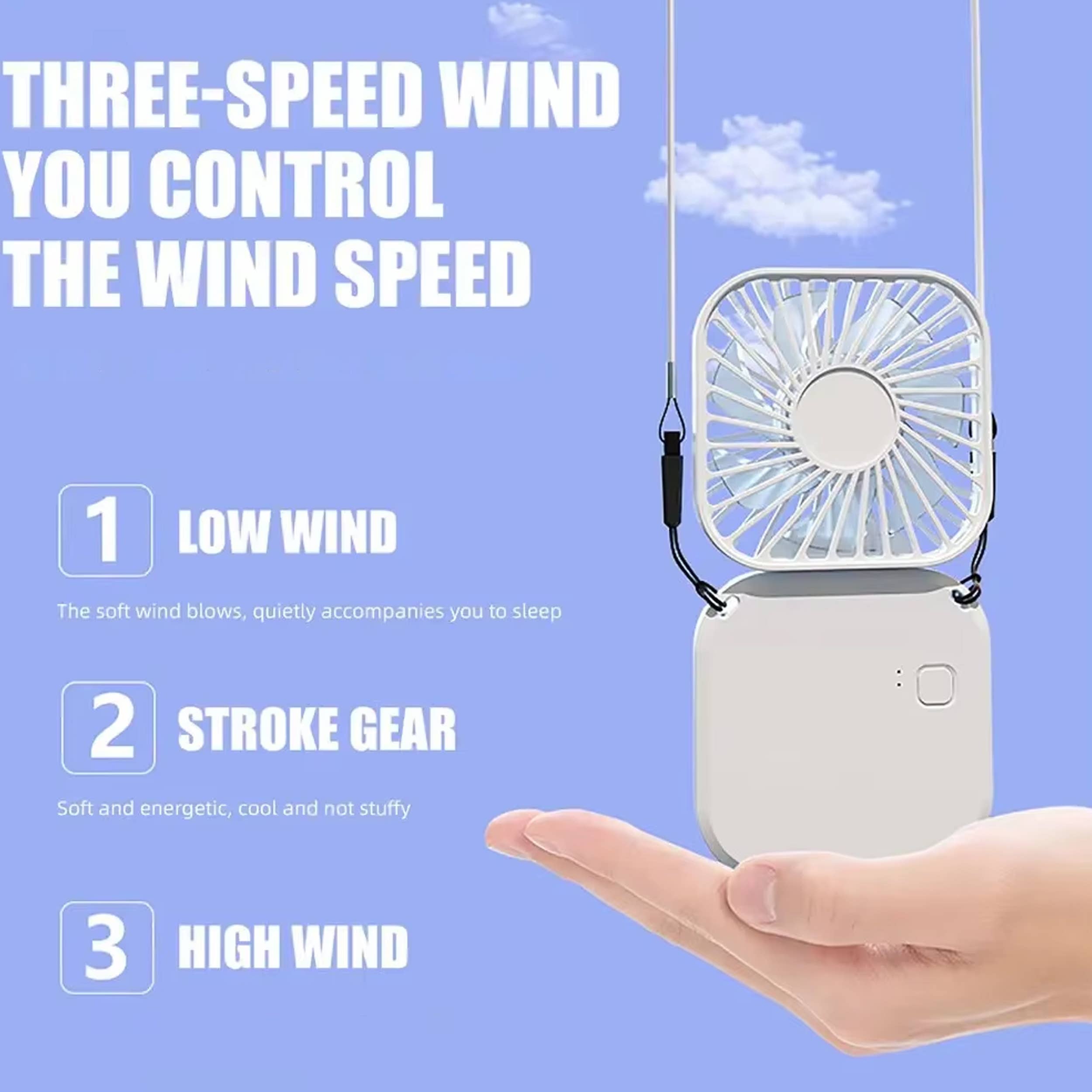 Lumbee Trade – wholesale Handheld electric fan – Multi Functional Folding Mini Hanging Neck Fan - Assorted3