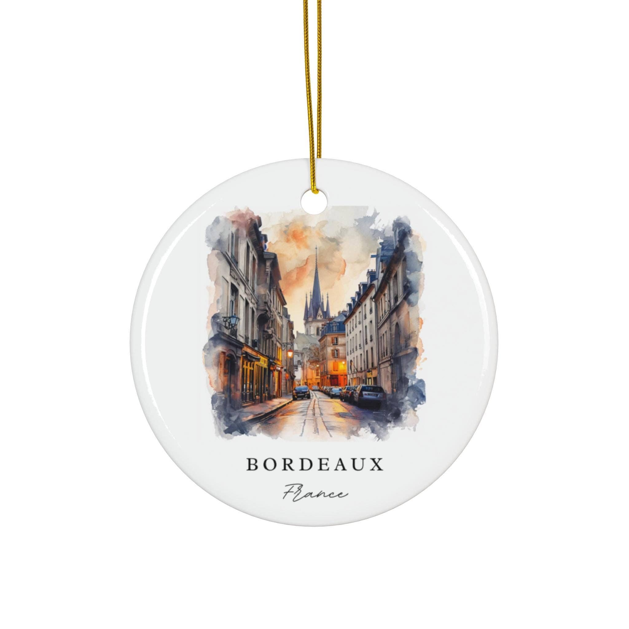 Premium Travel Art - Wholesale Ornament - Bordeaux France Ornament | Ceramic | Matte Finish0