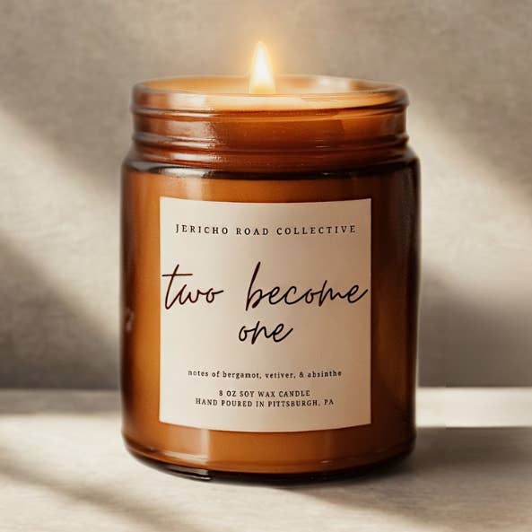 Two Become One Soy Wax Candle for wholesale by Jericho Road Collective