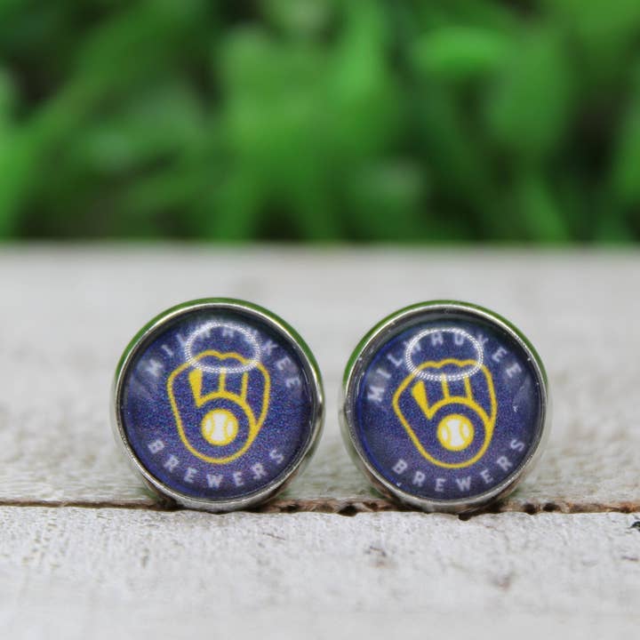 Baseball Brewers Stud Earrings for wholesale by Hylidae Boutique