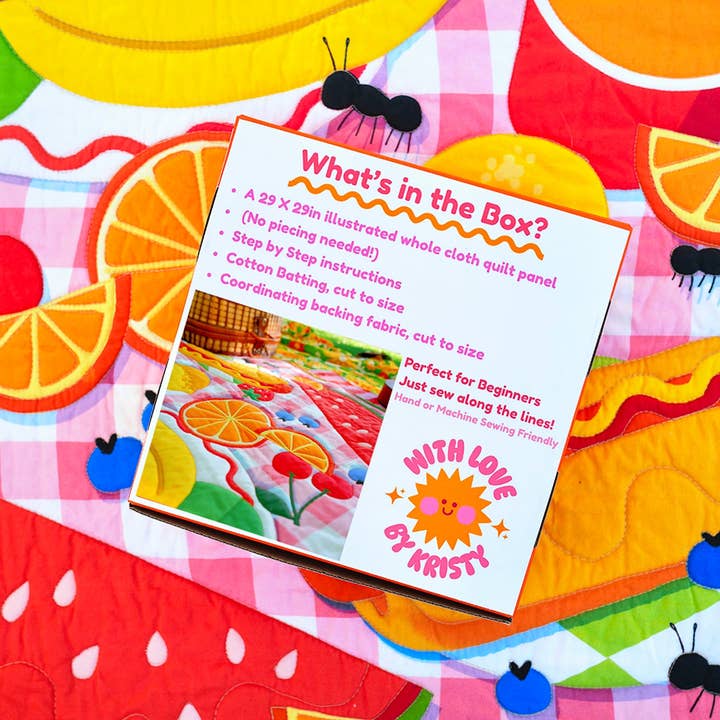 With Love by Kristy - Wholesale Craft Sewing Kit - Picnic Whole Cloth Quilt Kit – Beginner Sewing Kit1