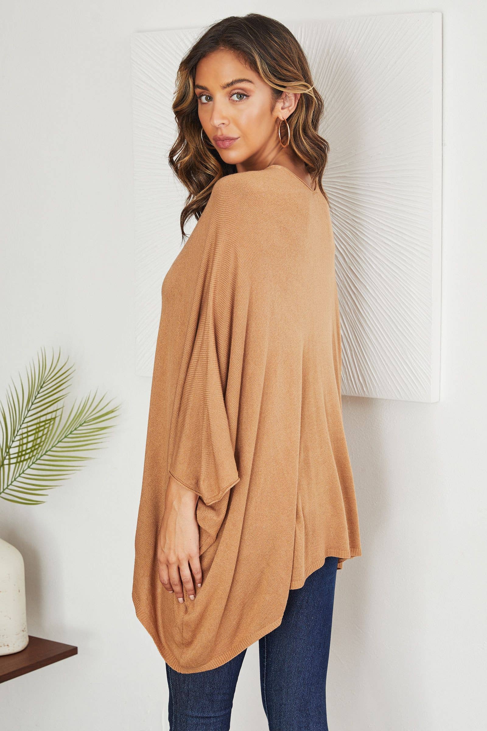 VENTI6 – Túnica - Mulher por atacado – TOP DE MALHA LEVE OVERSIZED COM DECOTE EM V DRAPEADO (2920)2