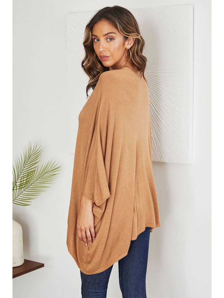 VENTI6 - Venta al por mayor Túnica - Mujer - TOP DE PUNTO LIGERO OVERSIZE CON ESCOTE EN V DRAPEADO (2920)2