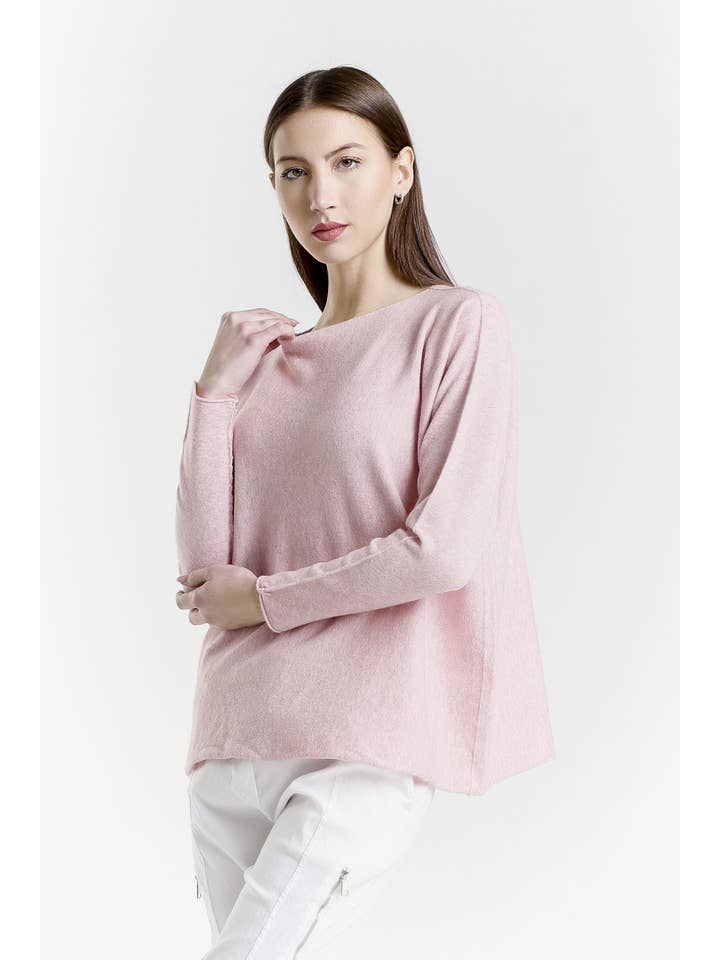 TINA Stephens Italy/Tees By Tina - Wholesale Knit Sweater - Women's - Laurin Seriously Soft Jewel Neck Sweater (BLS425)