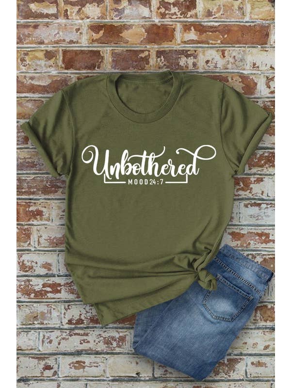 Top Avenue - Wholesale Screen Printed T-Shirt - Women's - Unbothered, Mood 24:7, Unisex Round Neck T-Shirt12
