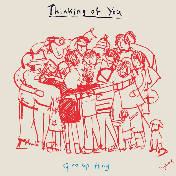 'Thinking of You, Group Hug' Greetings card , FP112 for wholesale by Poet and Painter