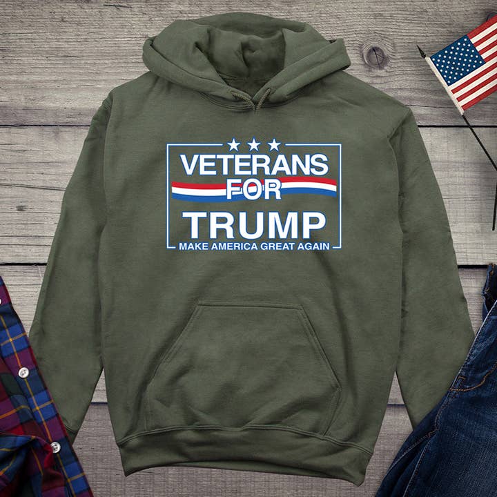 Camisola com Capuz dos Veteranos por Trump por atacado de Artopia