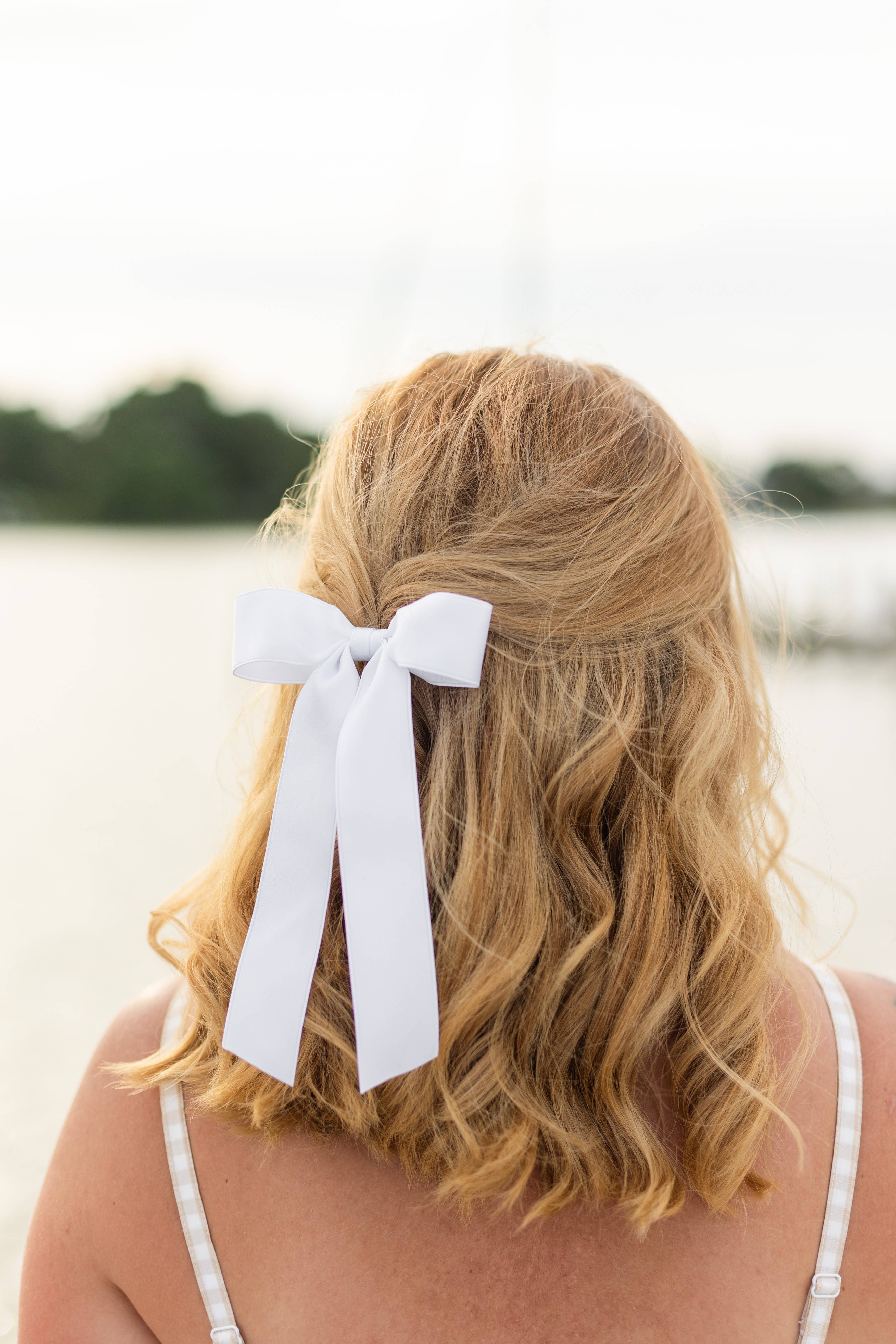 Grace & Grandeur - Wholesale Hair Bow - Women's - Medium Matte Satin Hair Bow Barrette | Florence Bow37