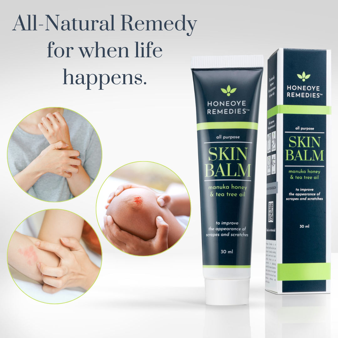 Honeoye Remedies - Wholesale Healing Salve/Balm/Cream - SAVE (MGO 550+) - Skin Balm, 8-pack with PDQ Display (30mL)6