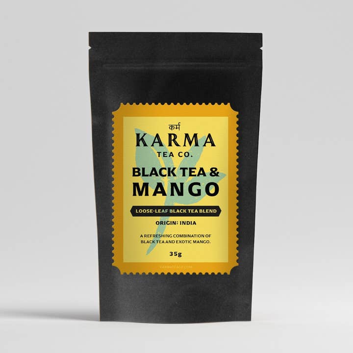 Thé Noir Mangue Audacieux & Fruité – Ingrédients 100% Réels pour la vente par The Karma Tea Co.