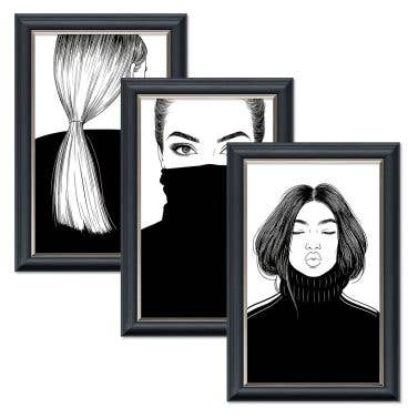 Samtillusion Kunstwerk Set aus 3 - Guter Haartag – 60 x 40 cm für den Großhandel von Febland