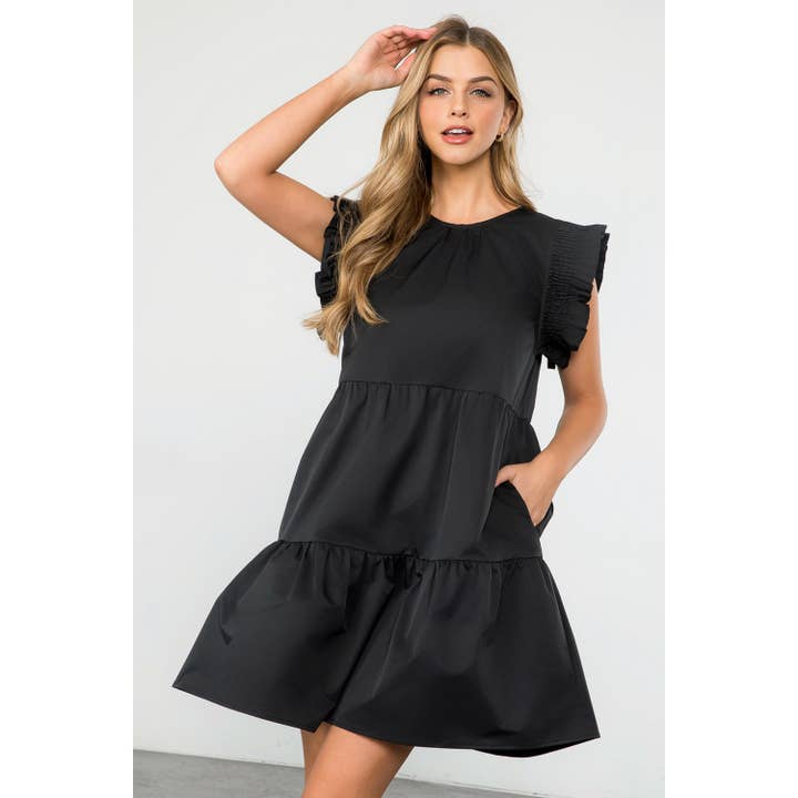 Ruffle Sleeve Tiered Dress for wholesale by THML