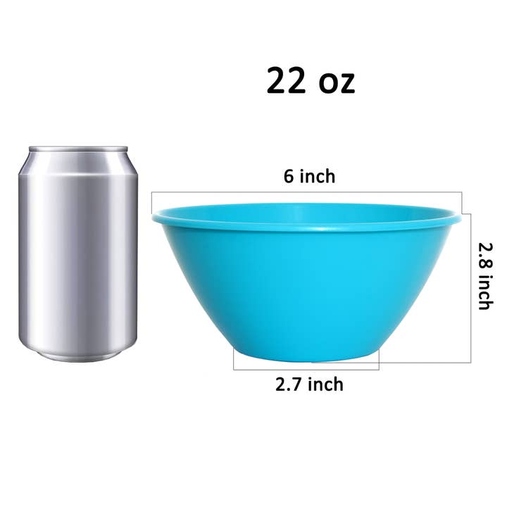 Youngever - Wholesale Bowl - Youngever 9 Pack 22OZ Plastic Cereal Soup Bowls - Rainbow1