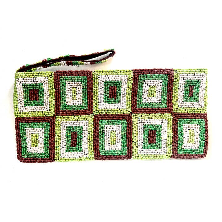 Clutch Seed beaded Squares Within hand sewn glass for wholesale by Erik & Mike