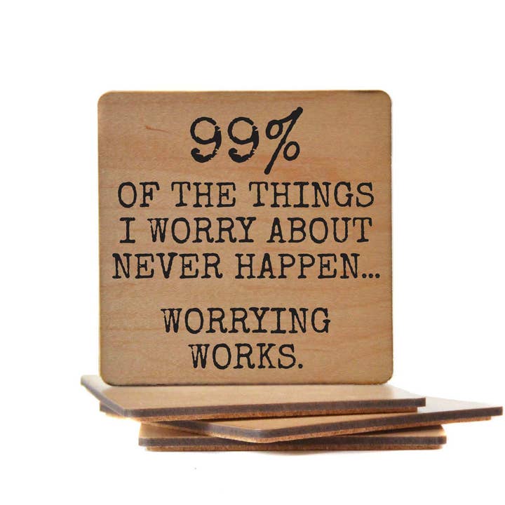 Coasters - Worrying Works Funny Coaster for wholesale by Driftless Studios