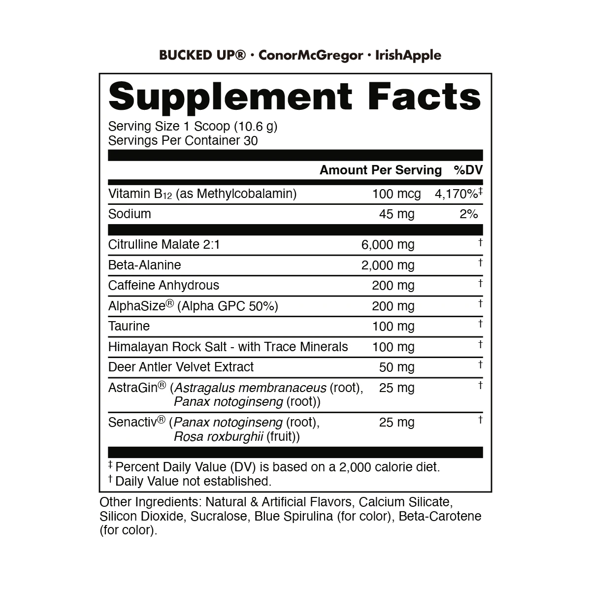 Campus Protein - Wholesale Protein/Superfood Powder - Bucked Up x Conor McGregor Pre Workout2