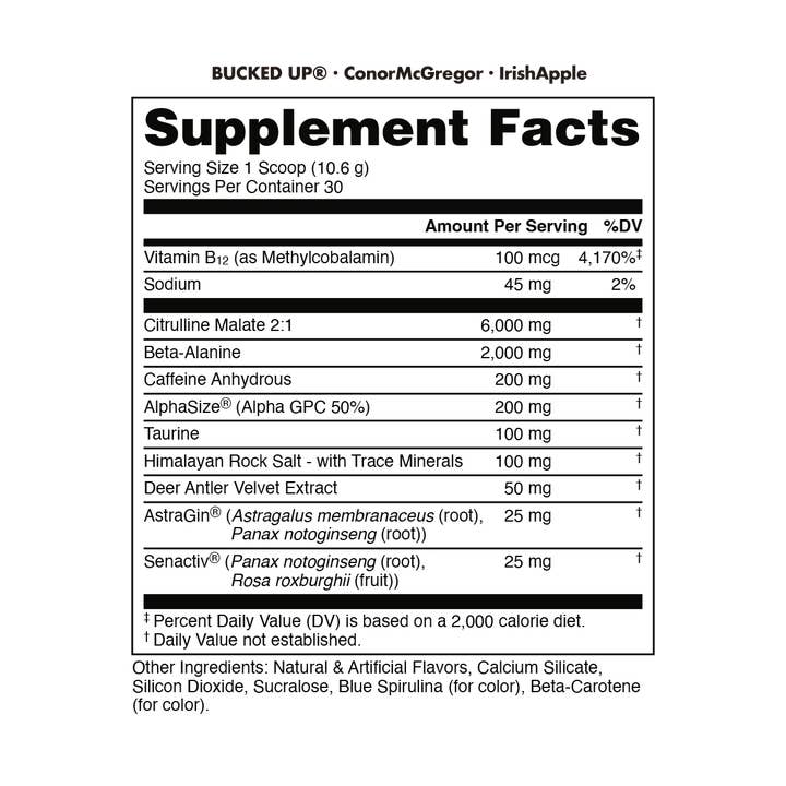 Campus Protein - Wholesale Protein/Superfood Powder - Bucked Up x Conor McGregor Pre Workout2