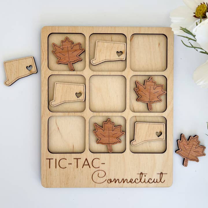 Connecticut State Gift - Tic-Tac-Toe CT Game - Customize for wholesale by Birch House Games & Gifts