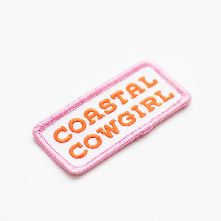 Union Made - Wholesale Patch - Coastal Cowgirl Embroidered Iron on Patch (Pink+Orange)4
